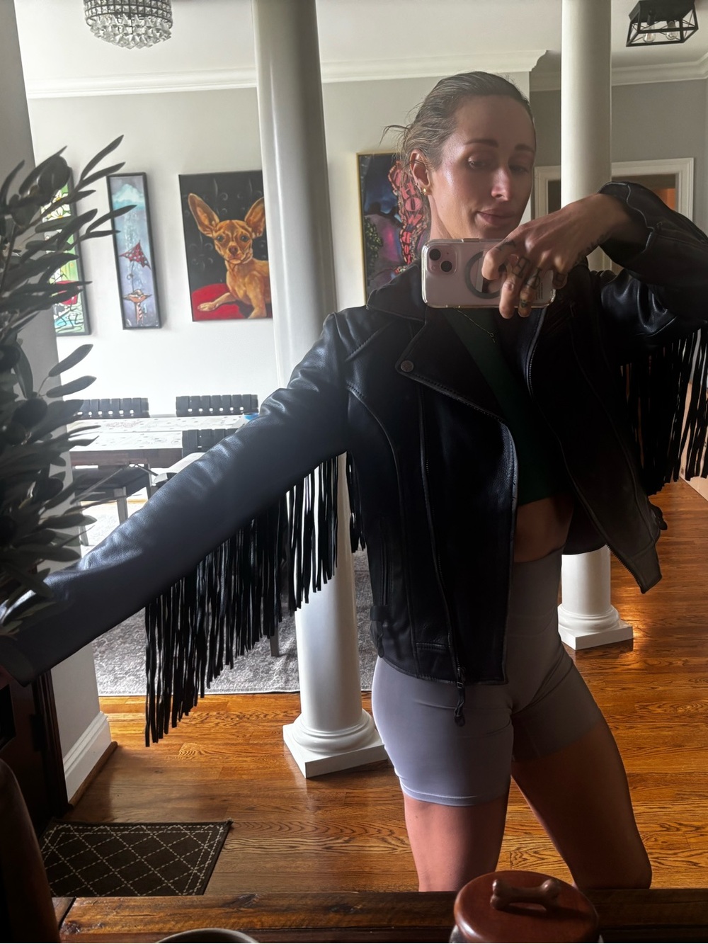 STS Ranchwear Black Leather Fringe Jacket - Picture 3 of 7
